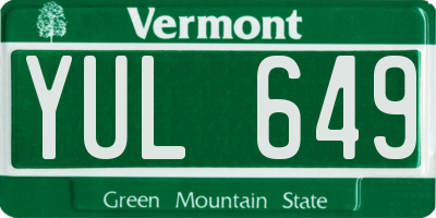 VT license plate YUL649