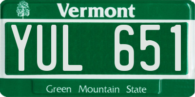VT license plate YUL651