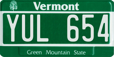 VT license plate YUL654