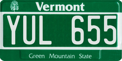 VT license plate YUL655