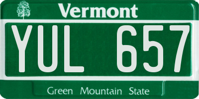 VT license plate YUL657
