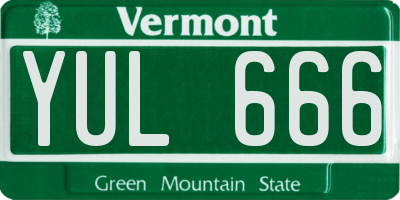 VT license plate YUL666