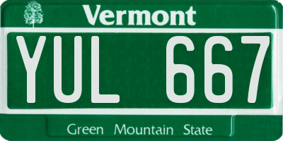 VT license plate YUL667