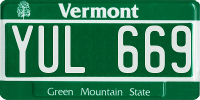 VT license plate YUL669