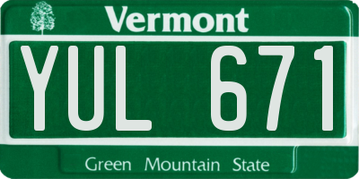 VT license plate YUL671