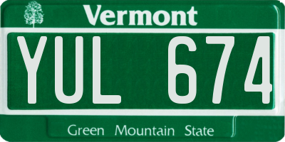 VT license plate YUL674