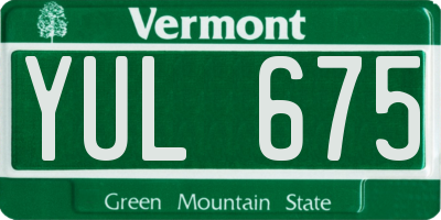 VT license plate YUL675