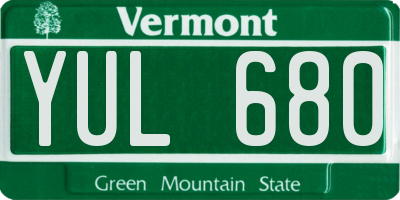 VT license plate YUL680