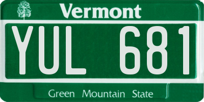 VT license plate YUL681
