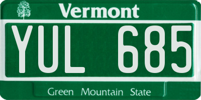 VT license plate YUL685