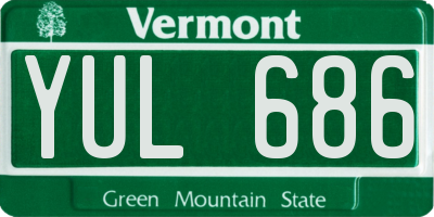 VT license plate YUL686