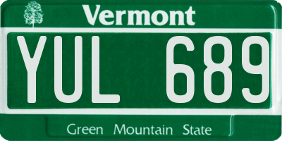 VT license plate YUL689
