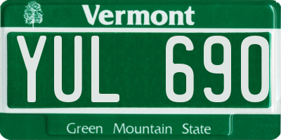 VT license plate YUL690