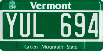 VT license plate YUL694