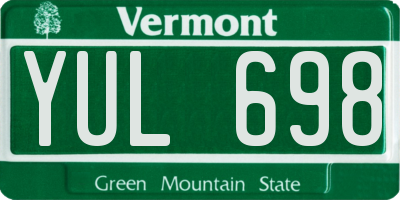 VT license plate YUL698