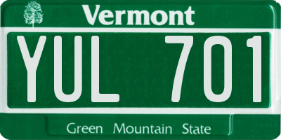 VT license plate YUL701