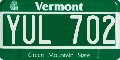 VT license plate YUL702
