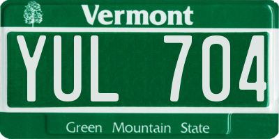 VT license plate YUL704