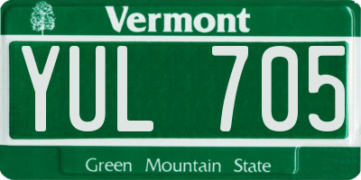 VT license plate YUL705