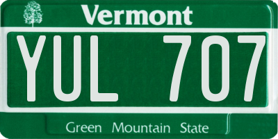 VT license plate YUL707