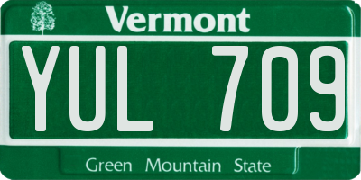 VT license plate YUL709