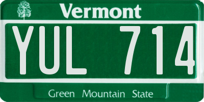 VT license plate YUL714