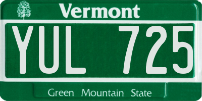 VT license plate YUL725