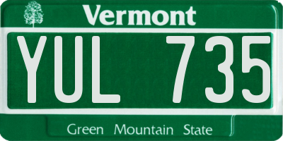 VT license plate YUL735