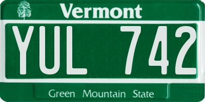 VT license plate YUL742
