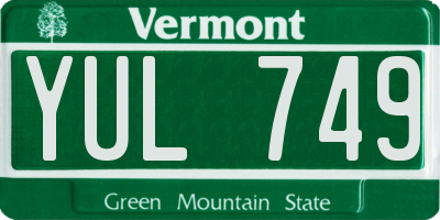 VT license plate YUL749