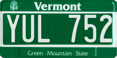 VT license plate YUL752
