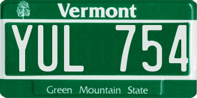 VT license plate YUL754