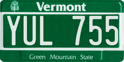 VT license plate YUL755