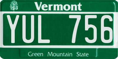 VT license plate YUL756
