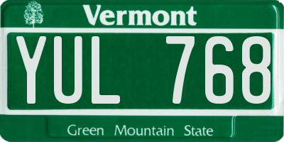 VT license plate YUL768