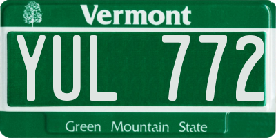 VT license plate YUL772
