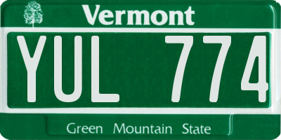 VT license plate YUL774