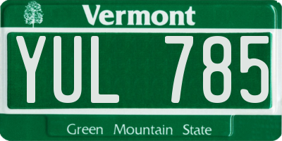 VT license plate YUL785