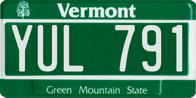 VT license plate YUL791
