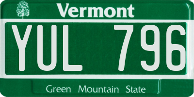 VT license plate YUL796