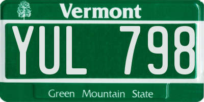 VT license plate YUL798