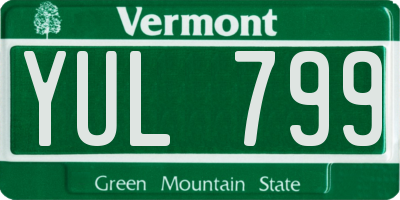 VT license plate YUL799