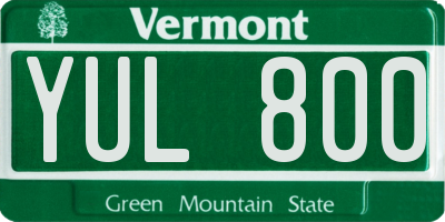 VT license plate YUL800