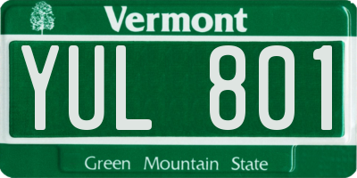 VT license plate YUL801