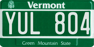 VT license plate YUL804