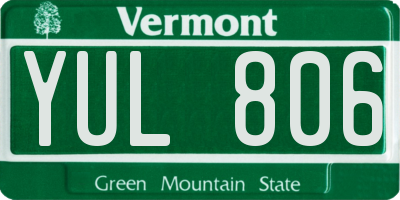 VT license plate YUL806