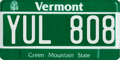 VT license plate YUL808