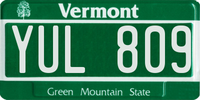 VT license plate YUL809