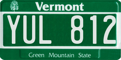 VT license plate YUL812