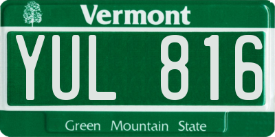 VT license plate YUL816